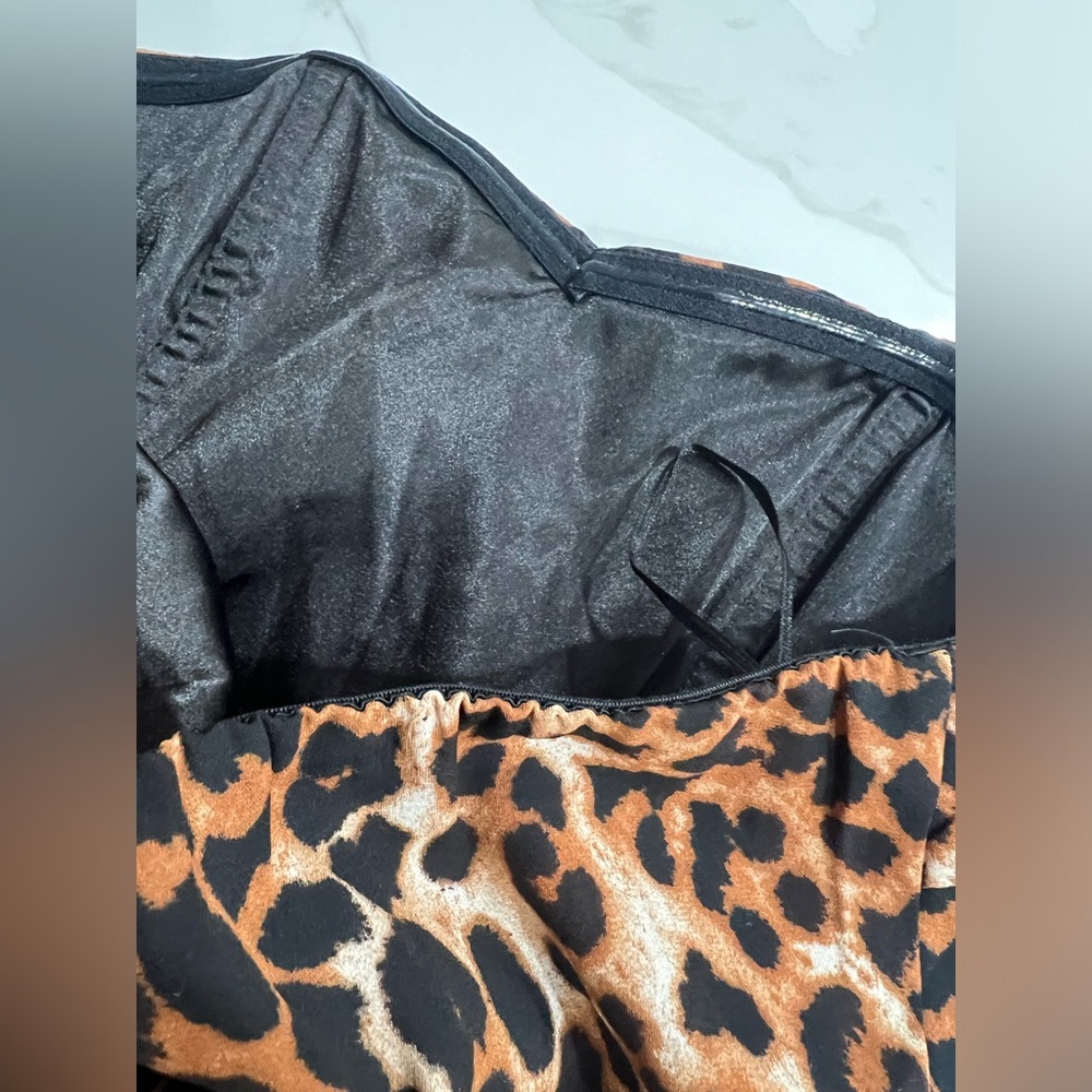 Strapless Ruffled Leopard Print Romper - image 4